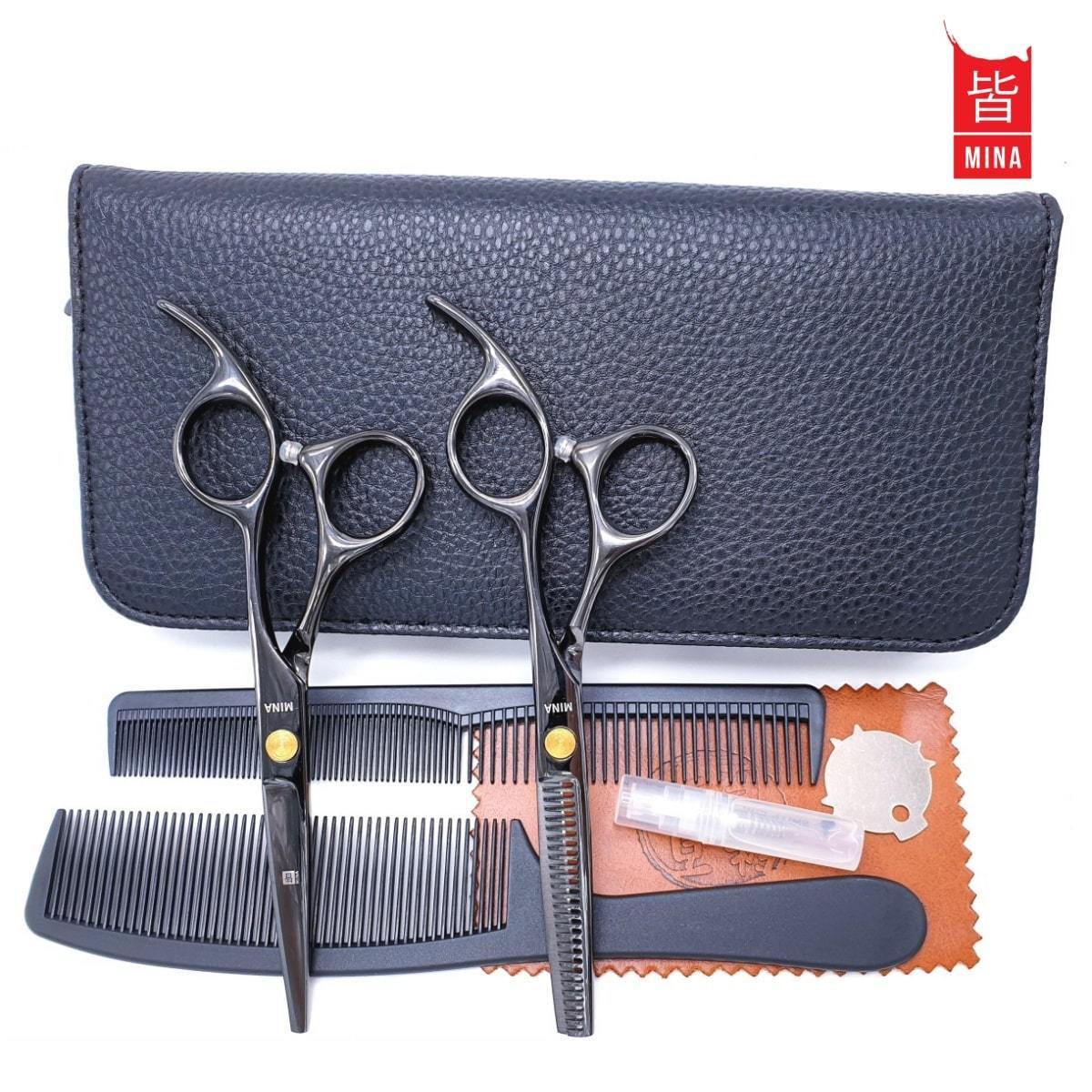 Mina Black Diamond Hair Scissor Set | Cutting & Thinning Kit logo